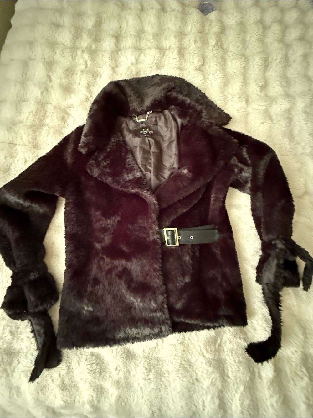 Faux Fur Belted Jacket